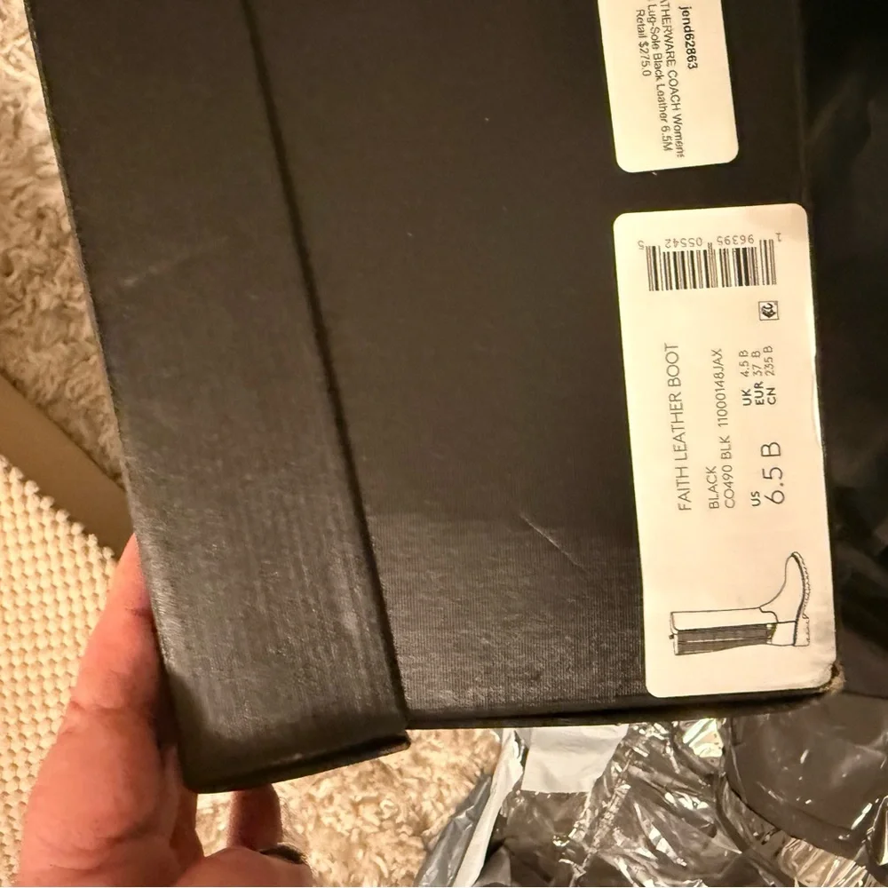 Coach Black Riding Boots , Faith size 6.5B NIB/ gorgeous!!!